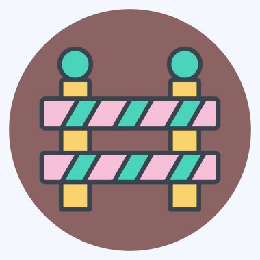 Simge bariyeri. Geçit töreni sembolüyle ilgili. renk arkadaşı stili. Basit tasarım çizimi