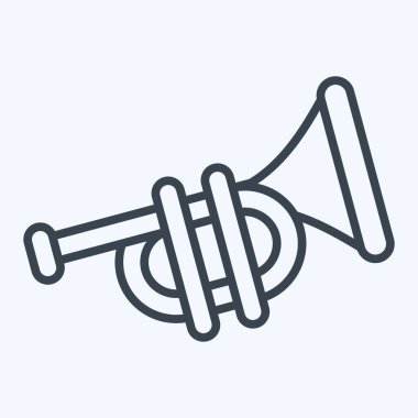 Simge Trompeti. Geçit töreni sembolüyle ilgili. Sıra tarzı. Basit tasarım çizimi