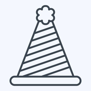 Icon Parti Şapkası. Geçit töreni sembolüyle ilgili. Sıra tarzı. Basit tasarım çizimi