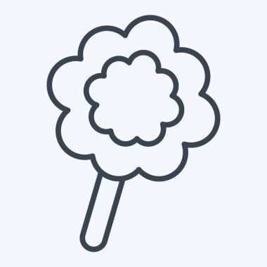 Icon Pamuk Şeker. Geçit töreni sembolüyle ilgili. Sıra tarzı. Basit tasarım çizimi