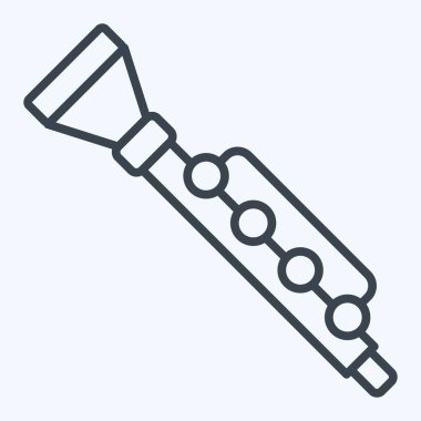 Simge Clarnet. Geçit töreni sembolüyle ilgili. Sıra tarzı. Basit tasarım çizimi