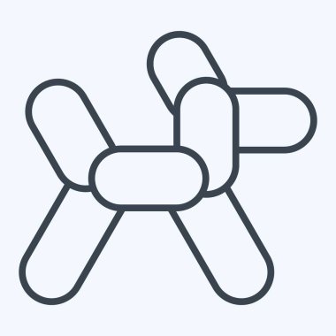 Simge Balon Köpeği. Geçit töreni sembolüyle ilgili. Sıra tarzı. Basit tasarım çizimi