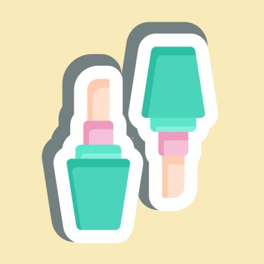 Yapıştırmalı ruj. Kadın Günü sembolüyle ilgili. Basit tasarım çizimi