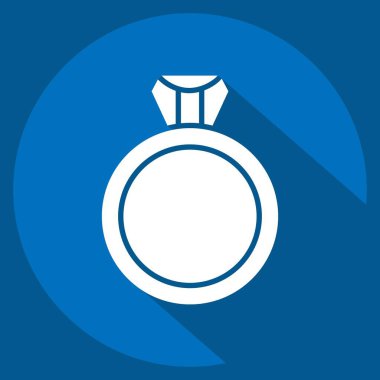 Simge halkası. Kadın Günü sembolüyle ilgili. Uzun gölge tarzı. Basit tasarım çizimi