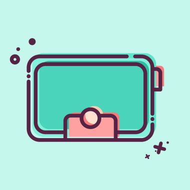 Simgesel çanta. Kadın Günü sembolüyle ilgili. MBE tarzı. Basit tasarım çizimi