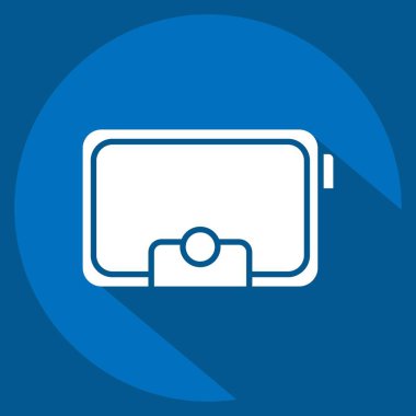 Simgesel çanta. Kadın Günü sembolüyle ilgili. Uzun gölge tarzı. Basit tasarım çizimi