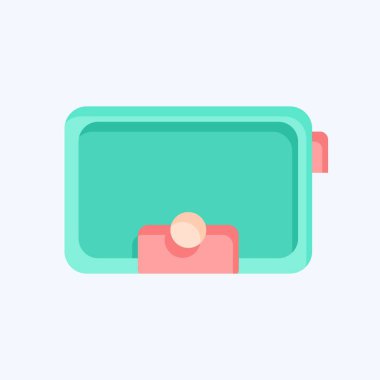 Simgesel çanta. Kadın Günü sembolüyle ilgili. Düz stil. Basit tasarım çizimi