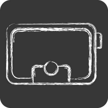 Simgesel çanta. Kadın Günü sembolüyle ilgili. Tebeşir stili. Basit tasarım çizimi