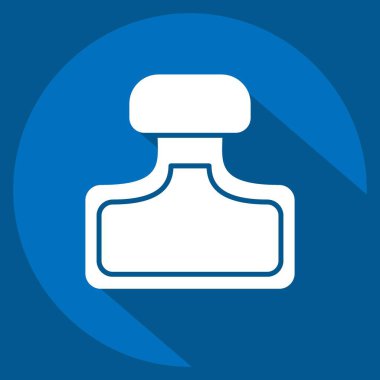 Simge parfümü. Kadın Günü sembolüyle ilgili. Uzun gölge tarzı. Basit tasarım çizimi