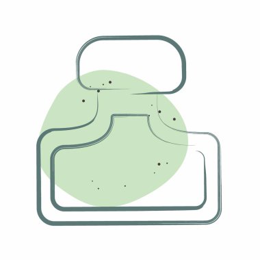 Simge parfümü. Kadın Günü sembolüyle ilgili. Renkli Leke Biçimi. Basit tasarım çizimi