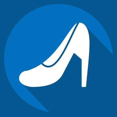 Simge Topuklar. Kadın Günü sembolüyle ilgili. Uzun gölge tarzı. Basit tasarım çizimi