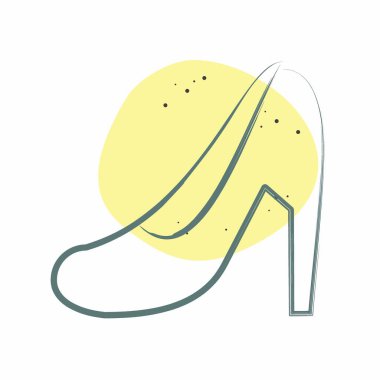 Simge Topuklar. Kadın Günü sembolüyle ilgili. Renkli Leke Biçimi. Basit tasarım çizimi