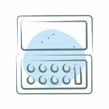 Simgesel Kozmetik. Kadın Günü sembolüyle ilgili. Renkli Leke Biçimi. Basit tasarım çizimi