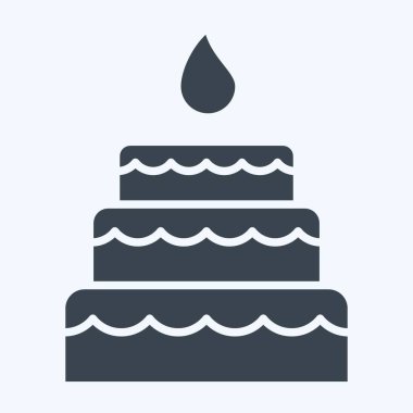 Kek ikonu. Kadın Günü sembolüyle ilgili. Kabartma tarzı. Basit tasarım çizimi