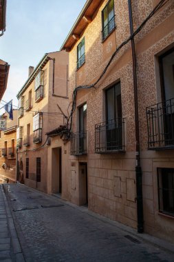 Alcazar, Segovia, İspanya 'dan Segovia' nın tarihi merkezine bakın. Yüksek kalite fotoğraf
