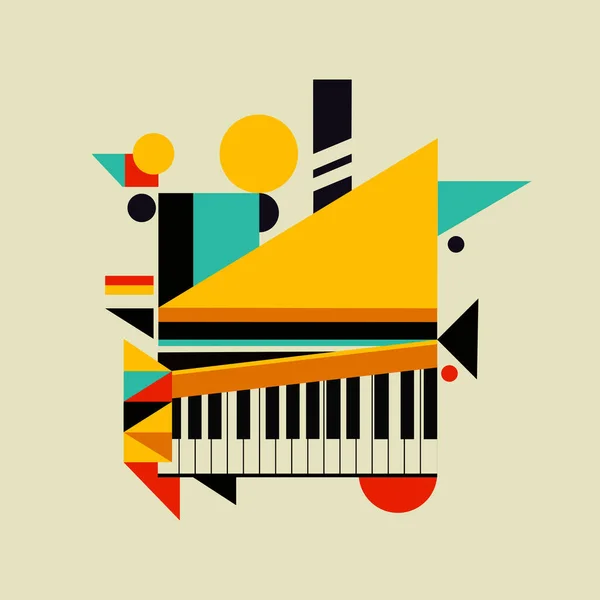 Illustration Géométrique Abstraite Basée Sur Musique — Image vectorielle