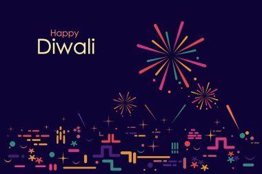 Havai fişek ve ışık gösterisi. Hindistan Diwali Festivali için kavram