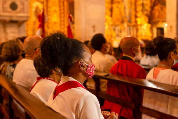 Salvador Bahía Brasil Junio 2022 Católicos Sacerdotes Rezando Dentro Catedral —  Fotos de Stock