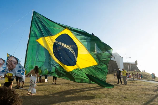 Сальвадор Баия Бразилия Октября 2022 Года Сторонники Президента Бразилии Хайра — стоковое фото