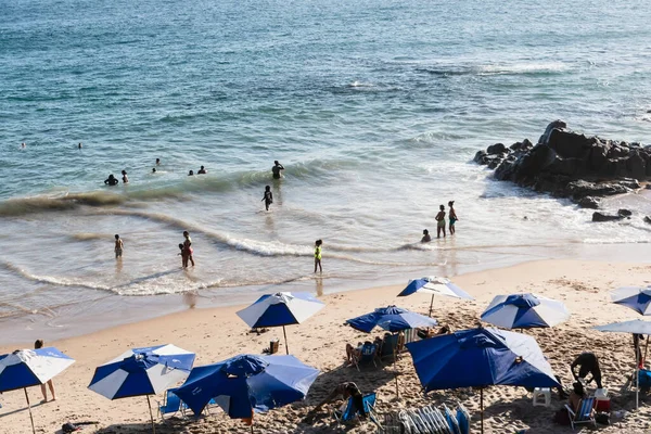 Salvador Bahia Brasile Ottobre 2022 Scena Della Spiaggia Intensa Giornata — Foto Stock