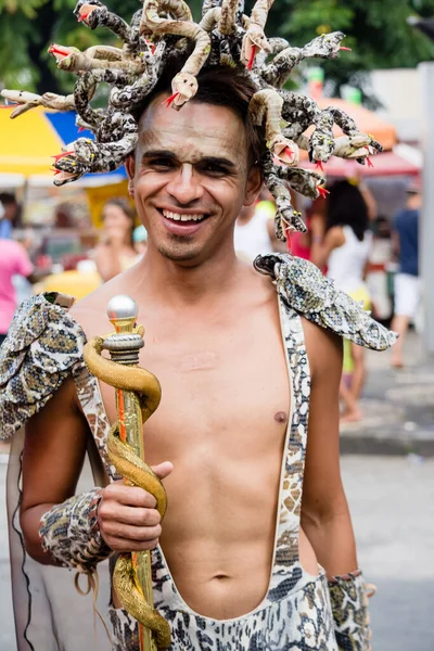 Salvador Bahia Brazilië September 2016 Mensen Die Straat Marcheren Voor — Stockfoto