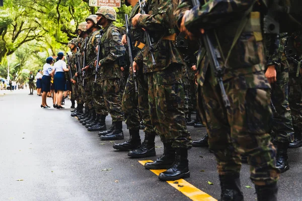 Salvador Bahia Brasilien September 2022 Soldaten Der Brasilianischen Armee Ruhen — Stockfoto