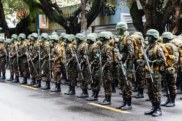 Salvador Bahia Brasil September 2022 Personil Militer Angkatan Darat Brasil — Stok Foto