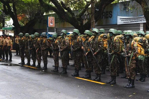 Salvador Bahía Brasil Septiembre 2022 Personal Militar Del Ejército Brasileño — Foto de Stock