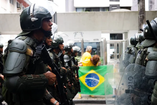 Σαλβαδόρ Μπαΐα Βραζιλία Σεπτεμβρίου 2022 Στρατιωτικό Προσωπικό Ειδικά Ρούχα Παρελαύνουν — Φωτογραφία Αρχείου