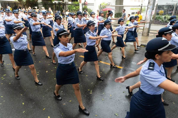 Salvador Bahia Brasile Settembre 2022 Personale Militare Femminile Sfilerà Strade — Foto Stock