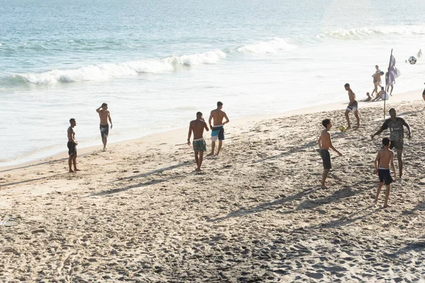 Salvador Bahia Brazil October 2022 Young Adults Play Beach Soccer — Stock Photo, Image