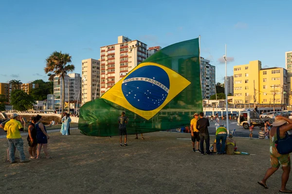 Salvador Bahia Brasil Outubro 2022 Apoiantes Presidente Brasil Jair Bolsonaro — Fotografia de Stock