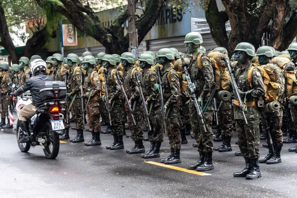 Salvador Bahía Brasil Septiembre 2022 Personal Militar Del Ejército Brasileño — Foto de Stock