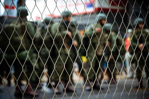 Сальвадор Баїя Бразилія Вересня 2022 Військовослужбовці Армії Стоять Зброєю Руках — стокове фото