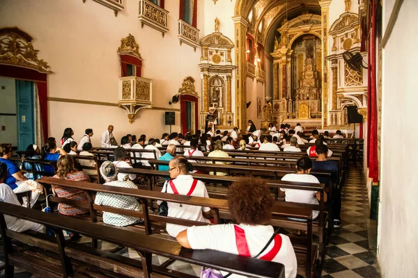 Salvador Bahia Brazilië Mei 2016 Katholieken Zijn Kerk Aan Het — Stockfoto