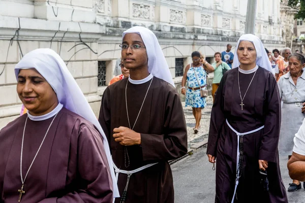 Salvador Bahia Brésil Mai 2016 Des Religieuses Participent Procession Corpus — Photo