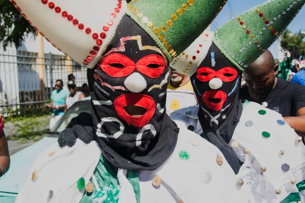 Salvador Bahia Brazil February 2016 People Dressed Dancing Neighborhood Carnival — Stock Photo, Image