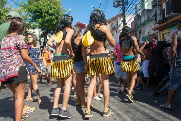 Salvador Bahia Brazylia Lutego 2016 Ludzie Ubrani Charakter Chodzenie Podczas — Zdjęcie stockowe
