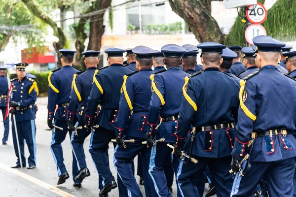 브라질 살바도르 2022 브라질 장교들 살바도르 거리를 행진하다 — 스톡 사진