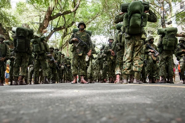 Salvador Bahia Brasile Settembre 2016 Vista Bassa Dei Soldati Dell — Foto Stock