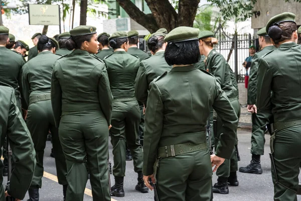 Salvador Bahia Brasil Setembro 2016 Mulheres Exército São Vistas Durante — Fotografia de Stock