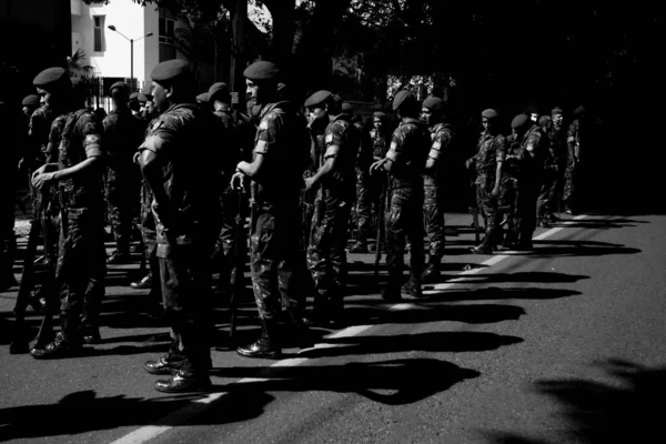 Salvador Bahia Brasilien September 2016 Brasilianische Soldaten Stehen Während Der — Stockfoto