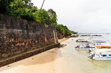 Cairu, Bahia, Brazil - January 19, 2023: View of the fortification walls of Morro de Sao Paulo, in the city of Cairu.