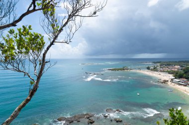 Cairu, Bahia, Brazil - January 19, 2023: View from the top of the sea that bathes Morro de Sao Paulo, in the city of Cairu.