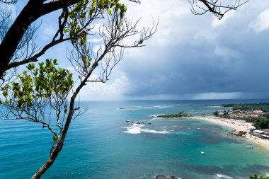 Cairu, Bahia, Brazil - January 19, 2023: View from the top of the sea that bathes Morro de Sao Paulo, in the city of Cairu.