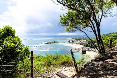 Cairu, Bahia, Brazil - January 19, 2023: View from the top of the beaches and houses of Morro de Sao Paulo, in the city of Cairu.