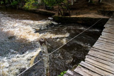 River flowing in the forest. City of Valenca, Brazil.