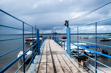 Salvador, Bahia, Brazil - January 19, 2023: View of the wharf of the city of Valenca in the Brazilian state of Bahia.