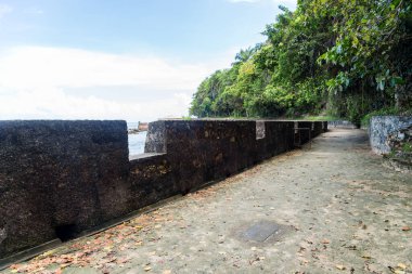 Cairu, Bahia, Brazil - January 19, 2023: Internal fortification of the fort of Morro de Sao Paulo, in the city of Cairu.