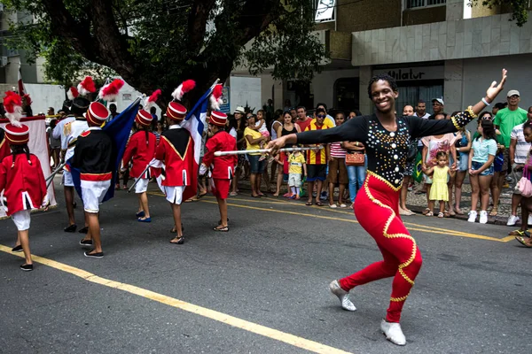 Salvador Bahia Brazylia Września 2016 Uczniowie Parady Szkół Publicznych Podczas — Zdjęcie stockowe